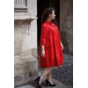 Robe chemise bouffante rouge vif