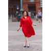 Robe chemise bouffante rouge vif