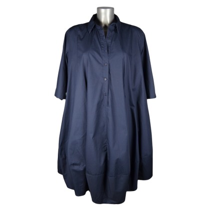 Robe chemise bouffante bleu foncé