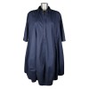 Robe chemise bouffante bleu foncé