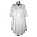 Robe chemise bouffante blanc uni