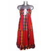 Robe créole bustier corsage bas damier madras rouge et bleu Melle Boutique