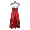 Robe créole bustier corsage bas damier madras rouge et bleu Melle Boutique