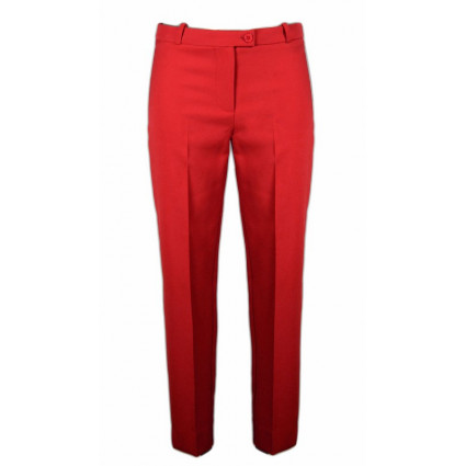 Pantalon tailleur classique à pinces rouge Hippocampe Melle Boutique