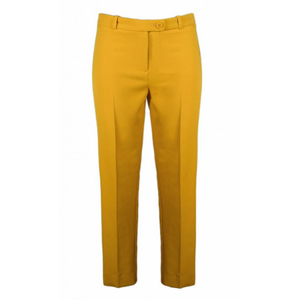 Pantalon tailleur classique à pinces jaune Hippocampe Melle Boutique