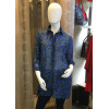 Chemise voile motif fleurs bleu et vert Goa