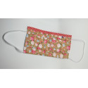 Masque en tissu normes Afnor motif vintage rose et bleu