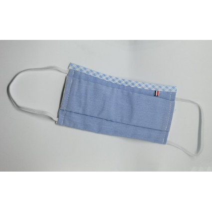Masque en tissu normes afnor bleu uni