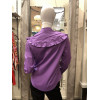 Chemise col mao froufrous violet Hippocampe