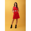 Robe rétro rouge ceinture transparente Hippocampe