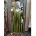 Robe ample en coton vert kaki