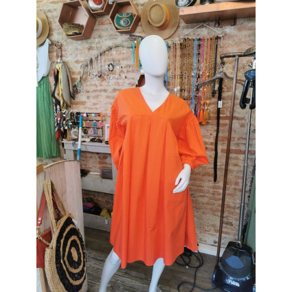 Robe ample en coton orange