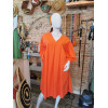 Robe ample en coton orange