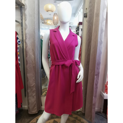 Robe chemise porte-feuille rose Hippocampe