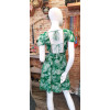 Robe courte dos-nu vert motif tropical Goa