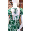 Robe courte dos-nu vert motif tropical Goa