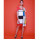 Robe droite motif mondrian Hippocampe