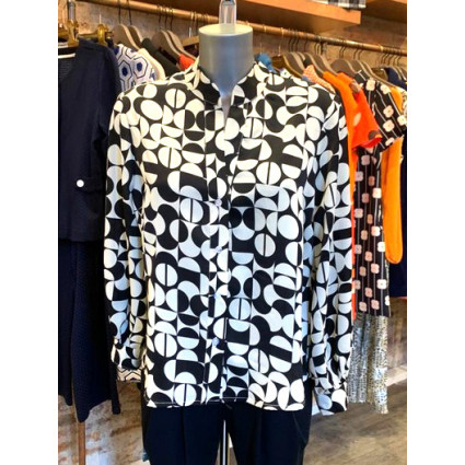Chemise motif géométrique noir et blanc Hippocampe