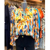Chemise motif abstrait orange et bleu Hippocampe