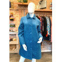 Manteau en laine tweed bleu Hippocampe