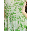 Robe voile vert pastel fleurs vert fils brillants Goa