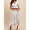 Robe longue dos-nu broderie anglaise blanche Goa