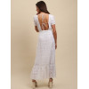 Robe longue dos-nu broderie anglaise blanche Goa