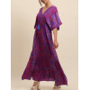 Robe style boubou cintré soyeux bleu et rose Goa