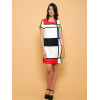 Robe trapèze col rond motif mondrian Hippocampe