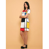 Robe trapèze col rond motif mondrian Hippocampe