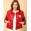 Veste ciré rouge foncé style 60's Hippocampe