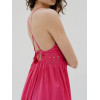 Robe longue fuschia décolleté broderie anglaise Goa Toulouse