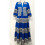 Robe longue bleu roi broderie dorée motif éthnique Goa