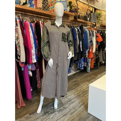 Robe chemise longue oversize avec imprimés léopard et rayures à Toulouse