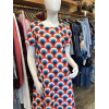 Robe rétro trapèze motif géométriques col rond