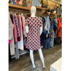 Robe rétro trapèze motif géométriques col rond
