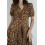 Robe longue fluide asymétrique - Imprimé léopard en voile léger GOA