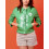 VESTE CIRÉ VERTE STYLE 60'S HIPPOCAMPE