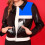 VESTE CIRÉ NOIRE ET BLEU STYLE MONDRIAN HIPPOCAMPE