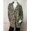 Manteau Léopard en Laine Bouclée à Col Revers
