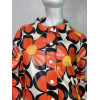 Veste Rétro en Similicuir à Motifs Floraux