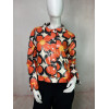 Veste Rétro en Similicuir à Motifs Floraux