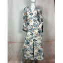 Robe Longue Imprimé Floral à Lacet au Dos
