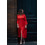 Robe Longue rouge à Lacet à la taille