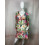 Robe mi-longue fleurie en tulle – Col V, manches longues évasées & nœud poitrine
