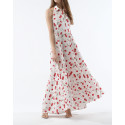 Robe longue imprimée cerises dos nu GOA - LUCIANDA