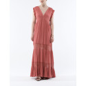 GILLE – Robe longue rose sans manches- GOA