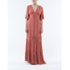 PRISKA – Robe longue col V cintrée à la taille