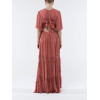 PRISKA – Robe longue col V cintrée à la taille
