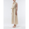 Easy Ivory– Robe chemisier sans manches à rayures scintillantes